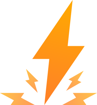 Orange power electric thunder bolt png