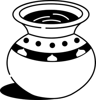 A sketchy style icon of a traditional water pot vector