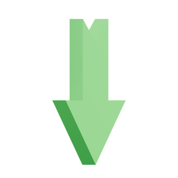 3D Green Arrow Point to Down png