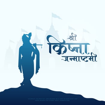 Happy hindu festival of krishna janmashtami vector