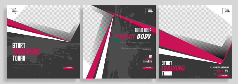 Graphic promoting body training and fitness vector