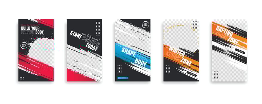 Fitness posters showcasing motivational designs vector