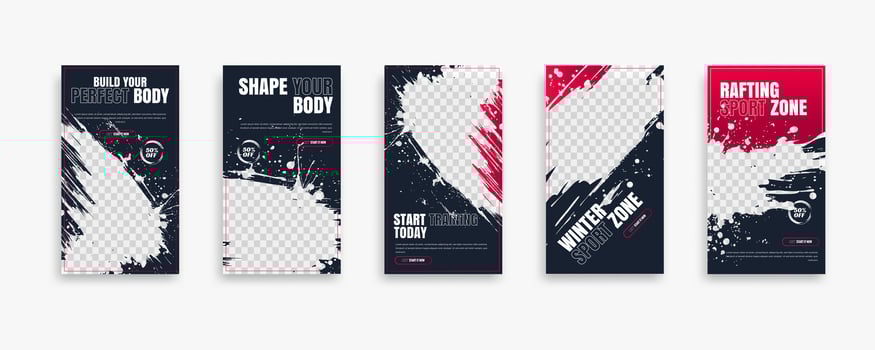 Fitness posters for active lifestyles vector