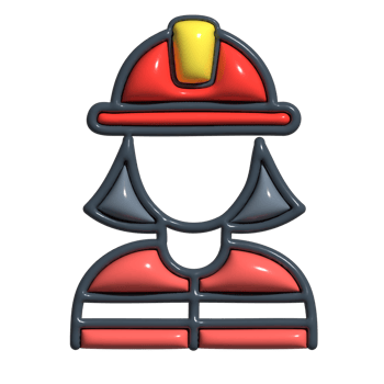 Adorable 3D Fire Department Emergency Alert Symbols png