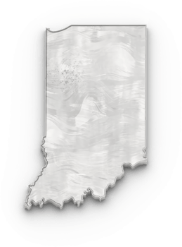3D Map of Indiana State on isolated transparent background png