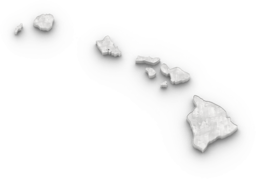 3D Map of Hawai State on isolated transparent background png