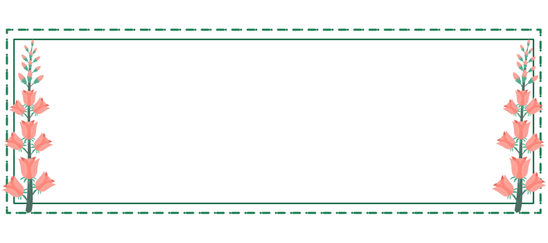 white and green banner decorated with flower png