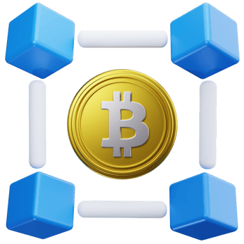 3D Icon Blockchain Cube Bitcoin Node png