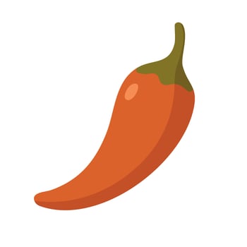 Spicy red chili pepper in flat style, great for BBQ, kitchen, garden and food design. vector
