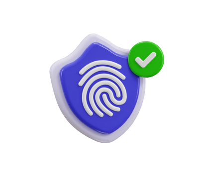 Fingerprint with protect shield icon 3d render concept of Digital security authentication finger scan for authorization identity 3d fingerprint scanning icon png