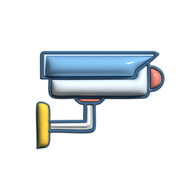 3D Cartoon CCTV Camera Surveillance Icons png