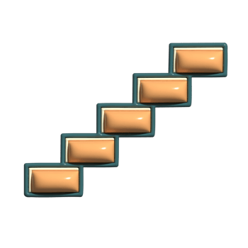 3D Cartoon Emergency Stairs Exit Route Icons png