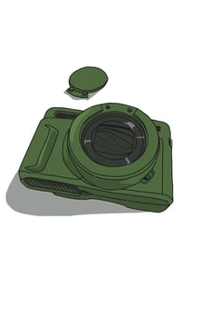 Green Camera isolated on white background vector