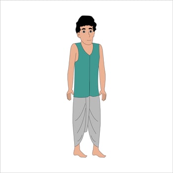 Indian man cartoon character. moral stories for the best cartoon character. vector