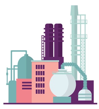 Oil Refinery Factory vector