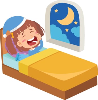 sleeping kid girl Illustration Isolated vector