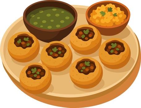 Indian Street Food Pani Puri Illustration vector