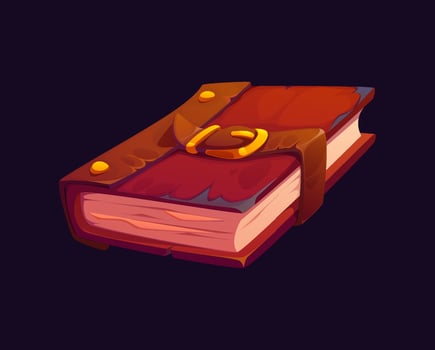 Mystical pirate diary cartoon icon old book vector