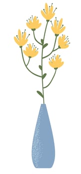 Meadow Flowers in a Ceramic Vase vector