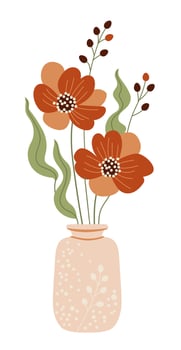 Bouquet Spring Flowers in a Ceramic Vase vector