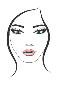 Young pretty woman portrait sketch vector