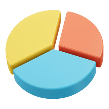 3D Pie Chart Three Segments Transparent png