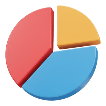 Vibrant 3D Pie Chart Transparent Background png