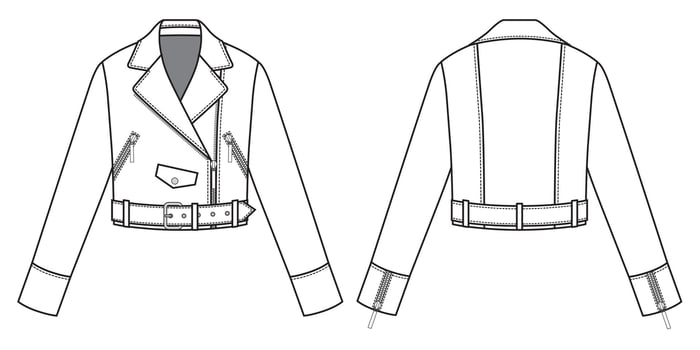leather fashion biker jacket illustration vector