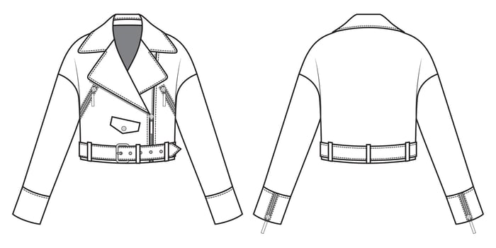 leather fashion biker jacket fashion illustration vector