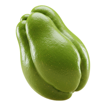 Fresh Green Chayote with Transparent Background png