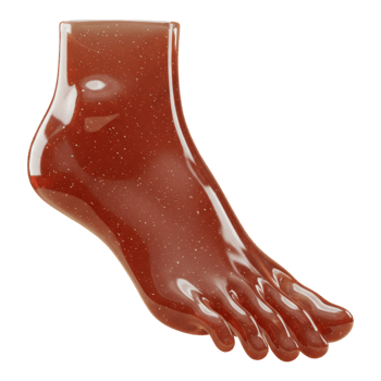Mystical Demon Foot 3D Render with Glossy Reddish Brown Translucent Appearance png