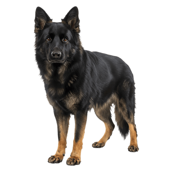 Majestic Black and Tan German Shepherd Dog Portrait breed png