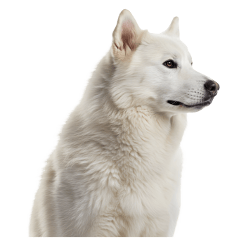 Majestic White Husky Dog Portrait, Profile View, Fluffy Coat png