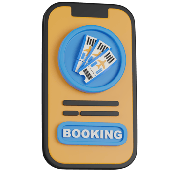 3d render Mobile app for flight ticket booking, travel planning icon png
