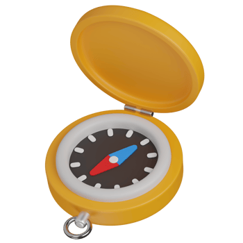 3d render Compass for Navigation and Exploration icon png