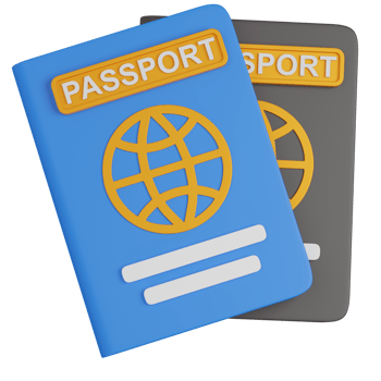 3s render of two Passports Travel icon png