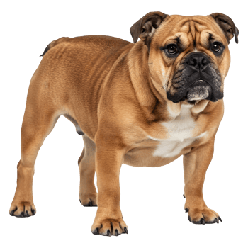 A Majestic Brown Olde English Bulldogge Standing Proudly png
