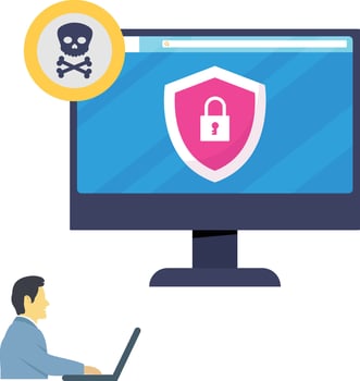 Cyber Attack Protection Illustration vector
