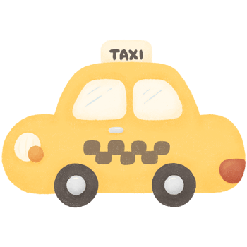 Yellow taxi car png