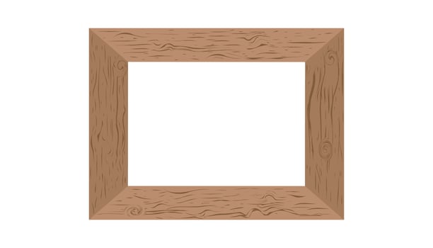 Clipart of wooden photo frame isolated on white background. Photo frame mockup. vector