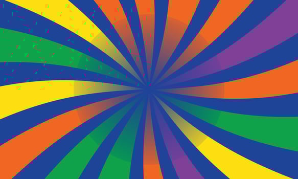 Vibrant Rainbow Sunburst Design. Bold Stripes for Creative Projects vector