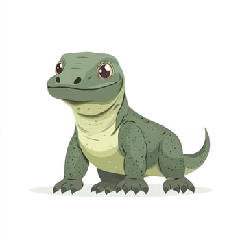 A cartoon lizard with big eyes and a long neck vector