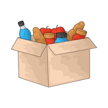 grocery donation box vector