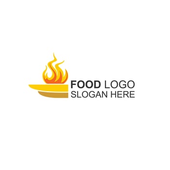 logo design for hot food product or restaurant with creative illustration vector