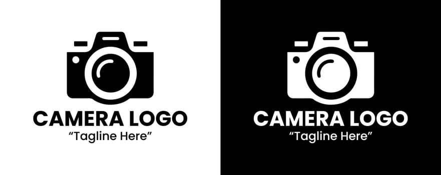 Creative Black and White Camera Logo for Photography Business Branding vector