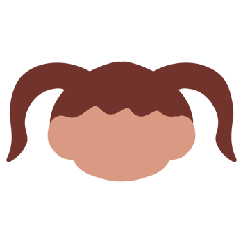 a girl with pigtails on her head png