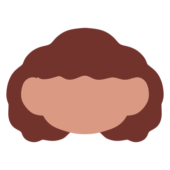 Faceless avatar with wavy hair png
