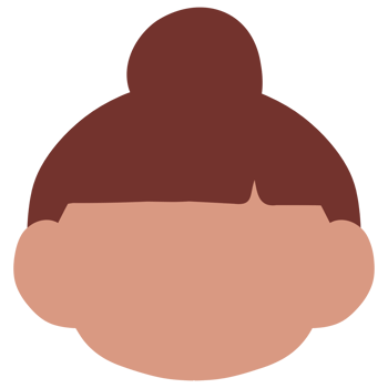 a woman's head with a bun in the back png