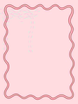Frame of pretty charming red ribbon. Hand drawn trendy minimalist border. Vintage template for greeting cards, wedding, invitations, social media. Line art. Coquette retro aesthetic. Pink background vector