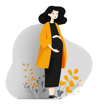 Pregnant Woman with Belly Illustration on Transparent Background png